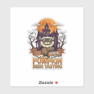 3. jährliche Kürbisbier-Verkostung Halloween Spuk Aufkleber