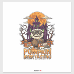 3. jährliche Kürbisbier-Verkostung Halloween Spuk Aufkleber