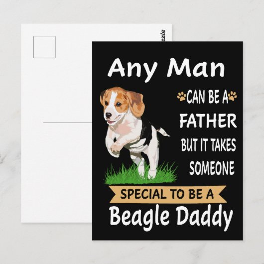 3 Jeder Mann Beagle Daddy Postkarte (Vorne/Hinten)