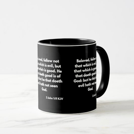 3. John 1:11 KJV Bibelschrift Zweitklone-Tasse Tasse (VorderseiteRechts)