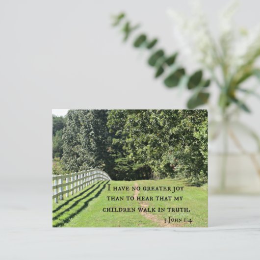 3 John 1:4 Ich habe keine größere Freude, als das Postkarte (Stehend Vorderseite)