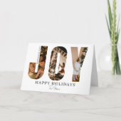 3 JOY Photo Holiday Card Custom Family Dankeskarte (Vorderseite)