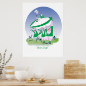 3 jubelnd ireland rugby, tony fernandes poster (Küche)