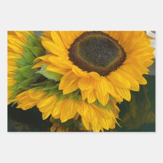 3. Jubiläum Sonnenblume Geschenkpapier Set (Vorderseite)