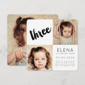 3. Jungen-Mädchen-Foto-Karte des Einladung (Vorne/Hinten)