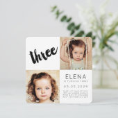 3. Jungen-Mädchen-Foto-Karte des Einladung (Stehend Vorderseite)