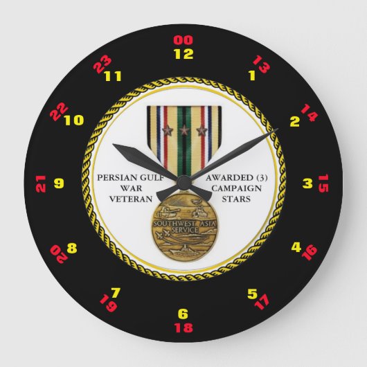 3 KAMPAGNE STARTEN PERSISCHER GULFKRIEG VETERAN GROßE WANDUHR (Vorderseite)