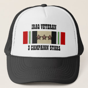 3 KAMPAGNE STERNE / HAT / IRAK VETERAN TRUCKERKAPPE