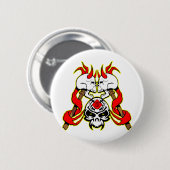3 Kampf-Schädel-Tätowierung Button (Vorne & Hinten)
