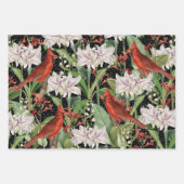 3 Kardinal Jay Winter Bird Collage Ephemera Sheets Geschenkpapier Set (Vorderseite)