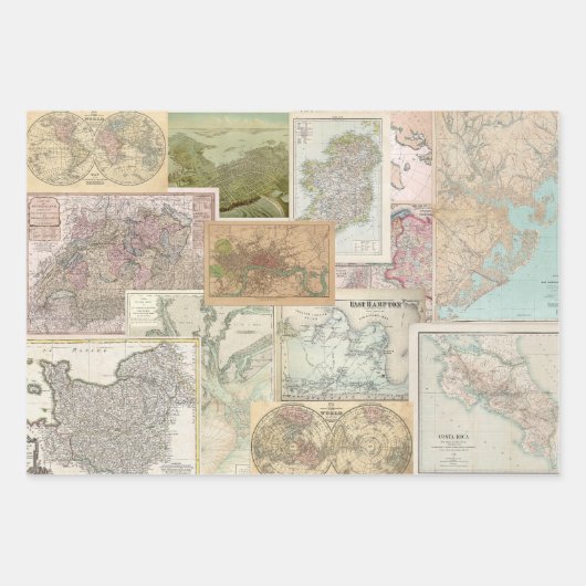 3 Karte & Garden Document Collage Ephemera Sheets Geschenkpapier Set (Vorderseite 3)