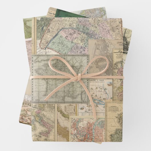 3 Karte & Garden Document Collage Ephemera Sheets Geschenkpapier Set (Beispiel)