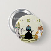 3 Katzen mit Hut-Weihnachten Button (Vorne & Hinten)