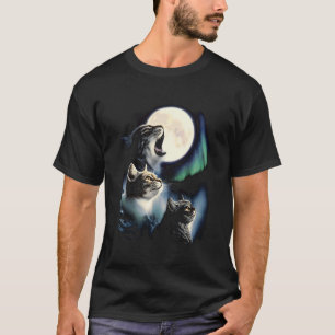 3 Katzen Mond T-Shirt