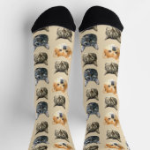 3 Katzengesicht und Hundegesicht Personalisiert au Socken (Oben)