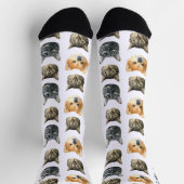 3 Katzengesicht und Hundegesicht Personalisiert au Socken (Oben)