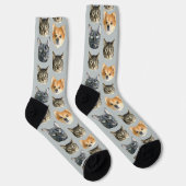3 Katzengesicht und Hundegesicht Personalisiert au Socken (Rechts)