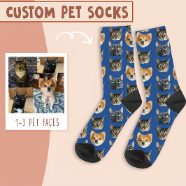 3 Katzengesicht und Hundegesicht Personalisiert au Socken
