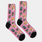 3 Katzengesicht und Hundegesicht Personalisiert au Socken (Rechts)