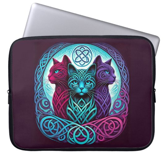 3 Katzenkreis farbig Laptopschutzhülle (Vorderseite)