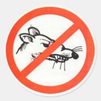 3" Kein Rattenaufkleber Runder Aufkleber