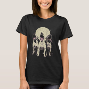3 Keuchhuhn-Hund mit Kopf auf dem Mond T-Shirt