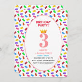 3. Kind zum Geburtstag Einladung (Vorne/Hinten)