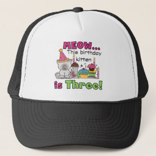 3. Kitten Geburtstag T - Shirt und Geschenke Truckerkappe