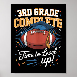 3. Klasse Abgeschlossen Zeit zum Level Up Football Poster