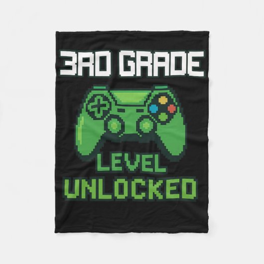 3. Klasse freigeschalteter Gamer Ck Zur Schule Jun Fleecedecke (Vorderseite)