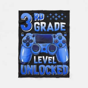 3. Klasse freigeschalteter Gamer erster Schultag Fleecedecke
