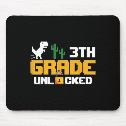 3. Klasse freigeschaltetes lustiges Dinosaurier-Vi Mousepad (Vorne)