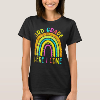3. Klasse hier komme ich Leopard Regenbogen zurück T-Shirt