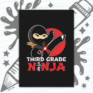 3. Klasse Ninja Kick ersten Tag zurück zur Schule Karte