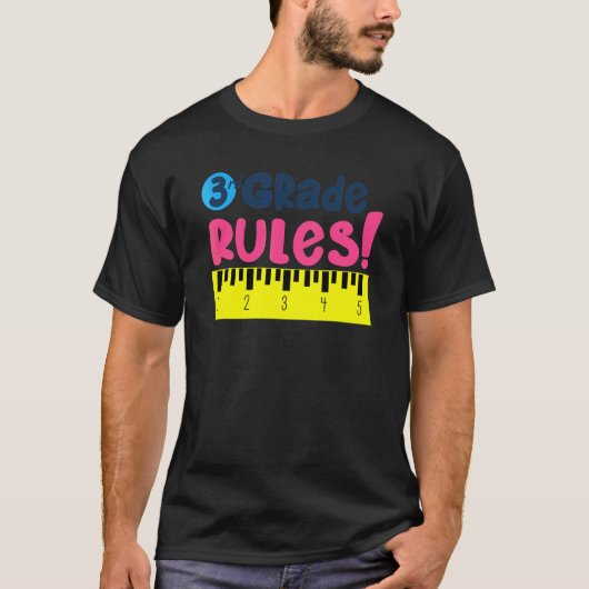 3. Klasse Regeln Schüler & Lehrer T-Shirt (Vorderseite)