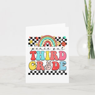 3. Klasse Retro Groovy Happy letzten Tag von Schoo Karte