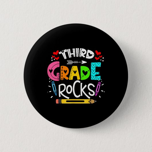 3. Klasse rockt dritte Klasse Rock Ck Zur Schule Button (Vorderseite)