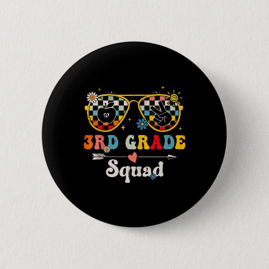 3. Klasse Squad Süße Groovy Lehrer Schüler Ck To Button (Vorderseite)