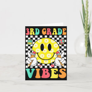 3. Klasse Vibes Retro-Lächeln Gesicht Lehrer Kinde Karte
