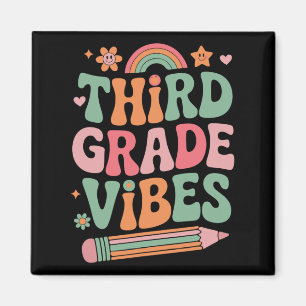 3. Klasse Vibes Zurück zur Schule Look für Kind un Magnet