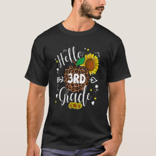 3. Klasse Zurück zur Schule Leoparden-Druck Sonnen T-Shirt