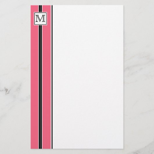 (3) Klassische Striptastaterie für Monogramm Briefpapier (Vorderseite)