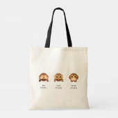 3 Kleine Affen: Sieh kein Böse, höre kein Böses, s Tragetasche (Rückseite)