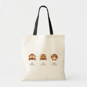 3 Kleine Affen: Sieh kein Böse, höre kein Böses, s Tragetasche (Vorne)