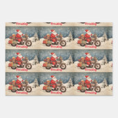 3 Kleine Jungen geben Namen Weihnachtsmann Geschenkpapier Set (Vorderseite 3)