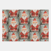 3 Kleine Jungen geben Namen Weihnachtsmann Geschenkpapier Set (Vorderseite 2)