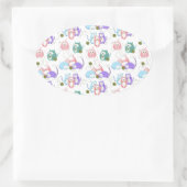 3 Kleine Kätzchen Knittern! Ovaler Aufkleber (Tasche)