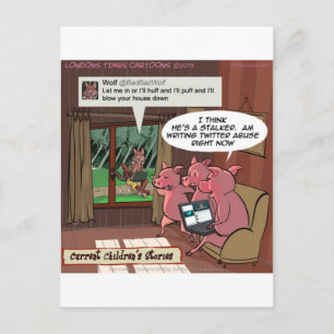 3 kleine Schweine mit Social-Media-Verstand Postkarte