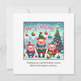 3 Kleine Weihnachtsschweine Feiertagskarte