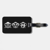 3 kluge Affen Emoji Gepäckanhänger (Rückseite horizontal)